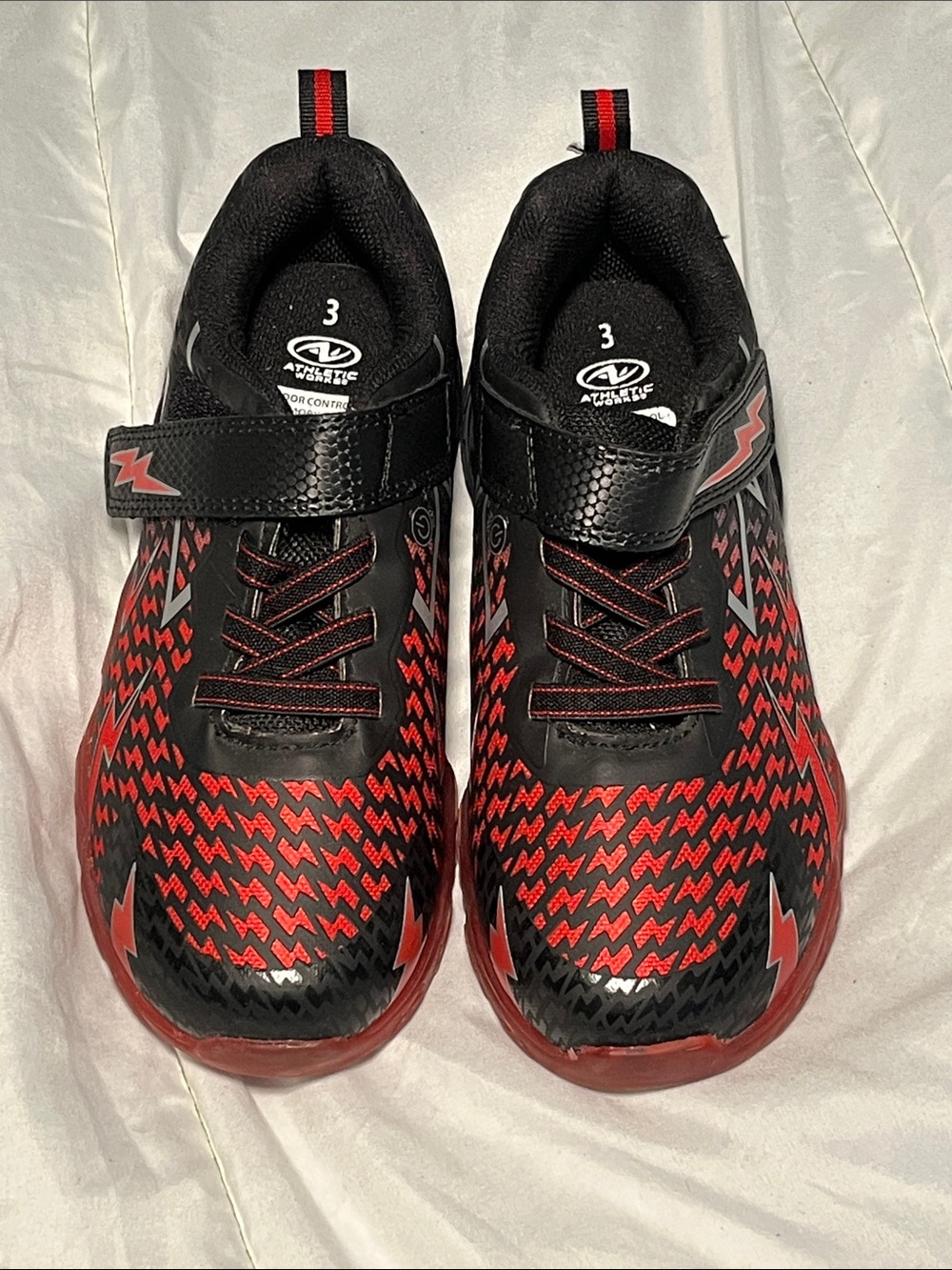 Kids Athletic Lightning Sneakers - Black & Red